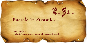Mozsár Zsanett névjegykártya